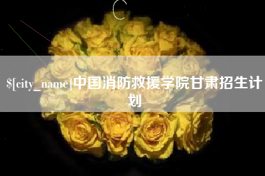 乌鲁木齐中国消防救援学院甘肃招生计划