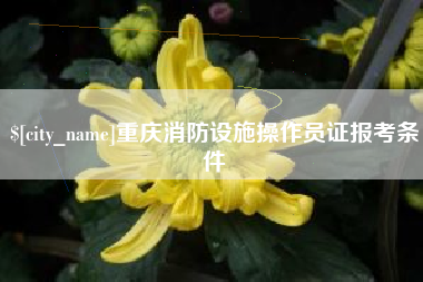乌鲁木齐重庆消防设施操作员证报考条件