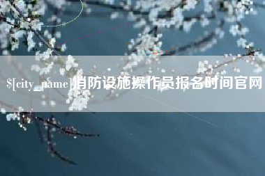 乌鲁木齐消防设施操作员报名时间官网
