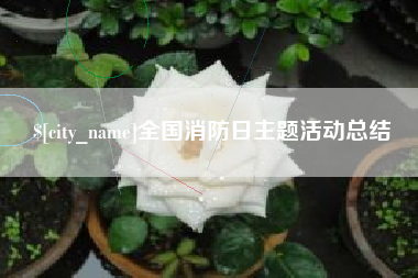 乌鲁木齐全国消防日主题活动总结