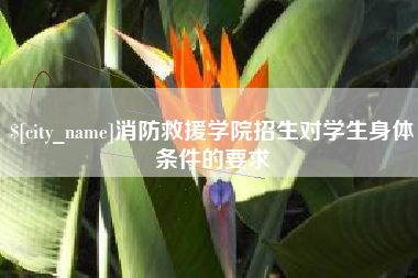 乌鲁木齐消防救援学院招生对学生身体条件的要求