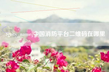 乌鲁木齐中国消防平台二维码在哪里
