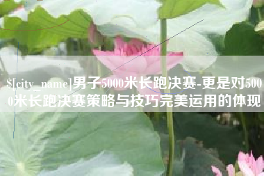 乌鲁木齐男子5000米长跑决赛-更是对5000米长跑决赛策略与技巧完美运用的体现