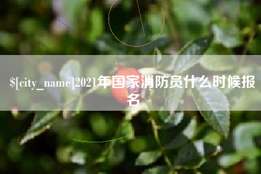 乌鲁木齐2021年国家消防员什么时候报名